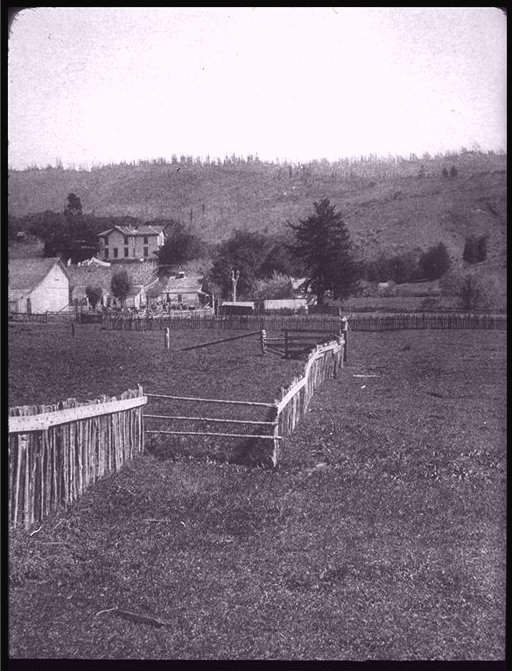 A fence that was offset about 8.5 feet along the trace of the fault.