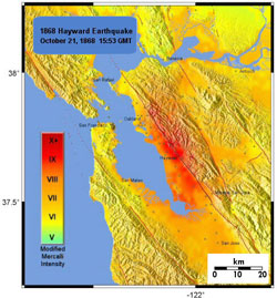 Photo of the Intensity Maps for the 1868 Hayward Earthquake
