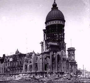 Photo of SF City Hall damage