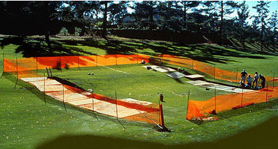 trench on golf course