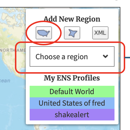 Add new region control highlighted