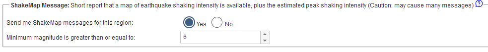 Shakemap setting