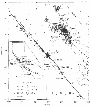 Map of earthquake epicenters