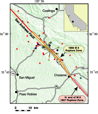 Parkfield Study Area Map